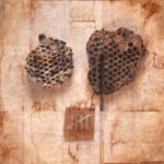 "Countdown"; Hand-colored inkjet photograph on tea bags, mounted on wood; 12" x 12" x 1.5"; 2011