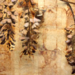 "March" (detail 2); Hand-colored inkjet photograph on tea bags, mounted on wood; 24" x 20" x 1.5"; 2010