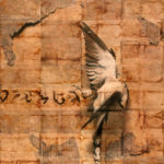 "Song for the Lost"; Hand-colored inkjet photograph on tea bags, mounted on wood; 24" x 20" x 1.5"; 2010