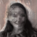 “Deep Breath (Kaitlyn #1)"; Silver gelatin photographic chemigram; 14" x 11"; 2022