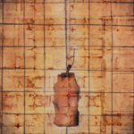 “First Core”; Hand-colored inkjet photograph on tea bags, mounted on wood; 24″ x 20″ x 1.5″; 2009